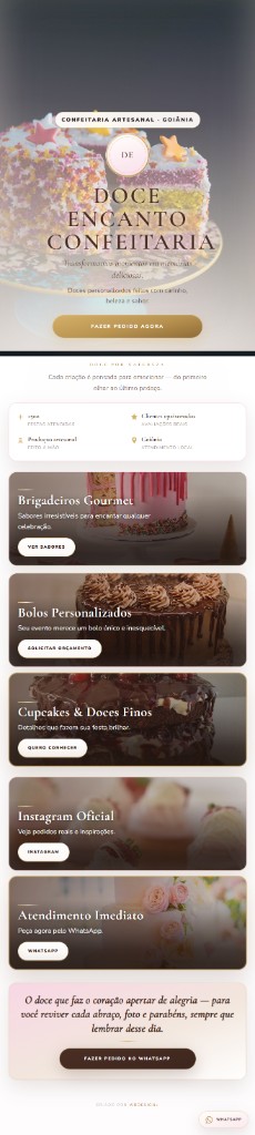 Mockup mobile WR BioLink — Doce Encanto Confeitaria, doces finos e encomendas